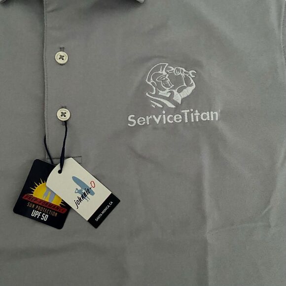 Johnnie-O Polo Shirt Men's T Shirt Light Grey Size M Service Titan MSRP $89 - Picture 7 of 9